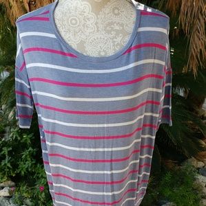 Lularoe Irma Stripes Jersey T shirt Tunic Small